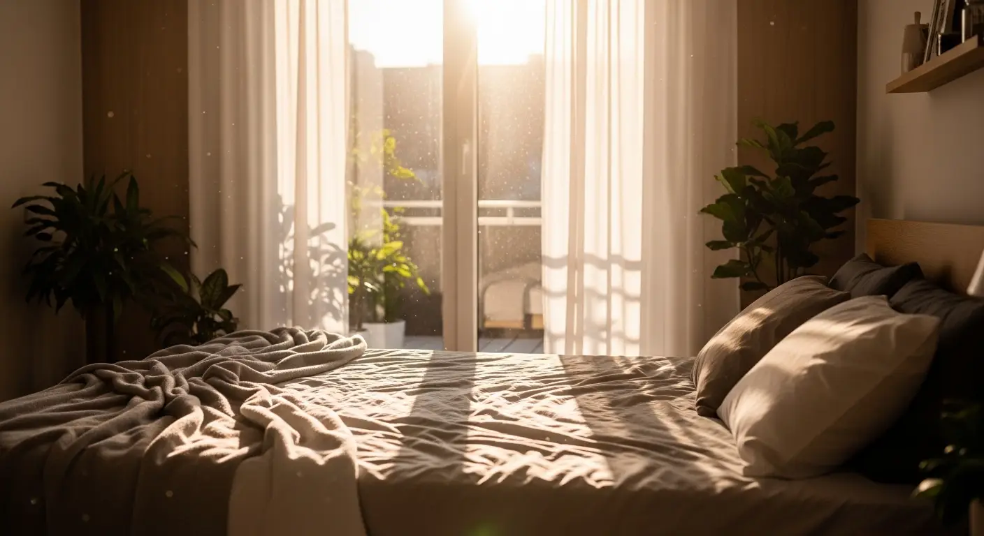 Morning sunlight through a window